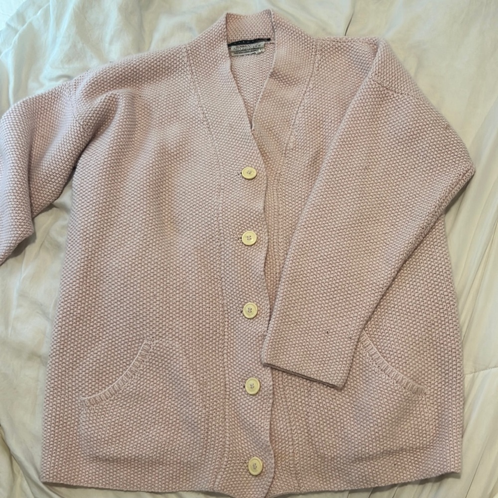 Vintage baby pink cashmere cardigan